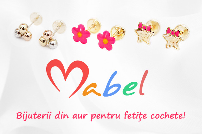 Mabel – cercei din aur pentru fetite cochete